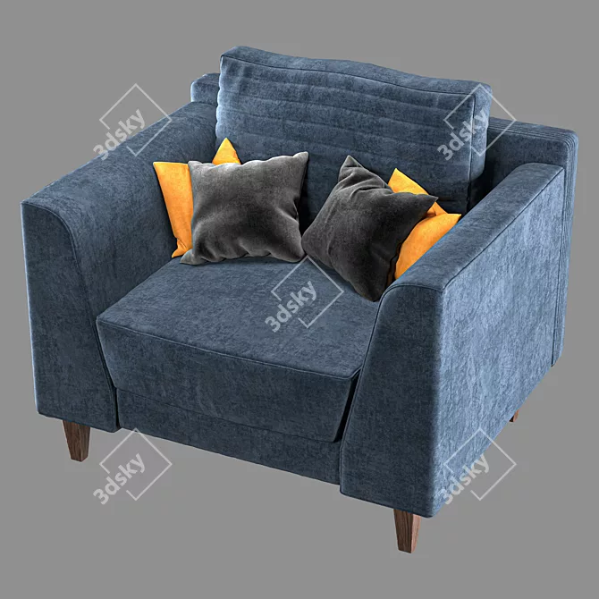 Stylish Single Seater Sofa 3D model image 1