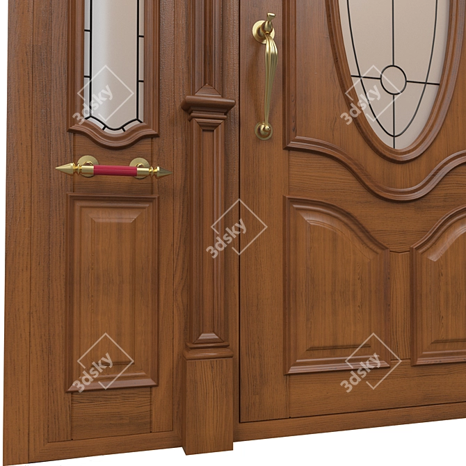 Title: Classic 3D Door - 1900mm H x 2100mm - 3D Max & Obj (MTL) 3D model image 4