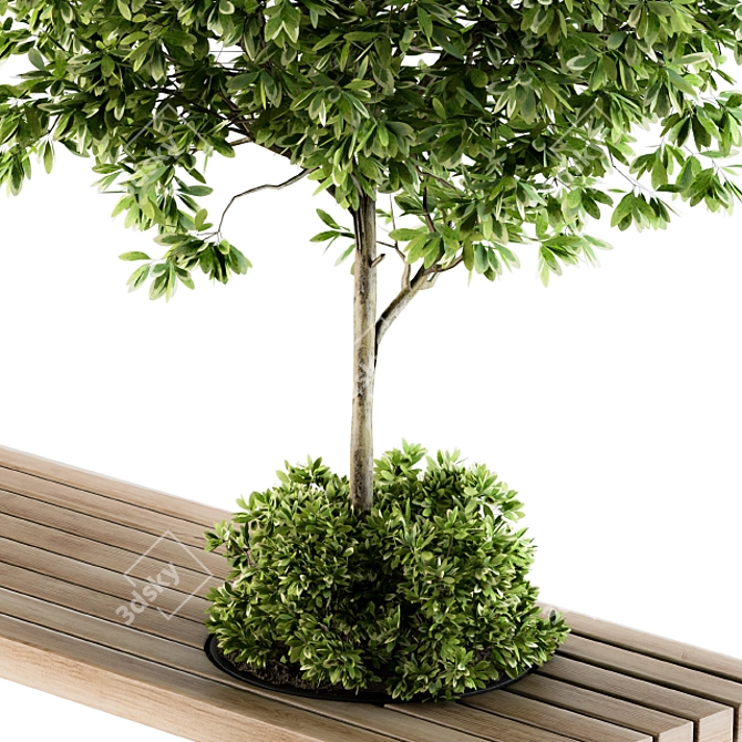 Urban Oasis Furniture: Bench with 10 Planters 3D model image 3