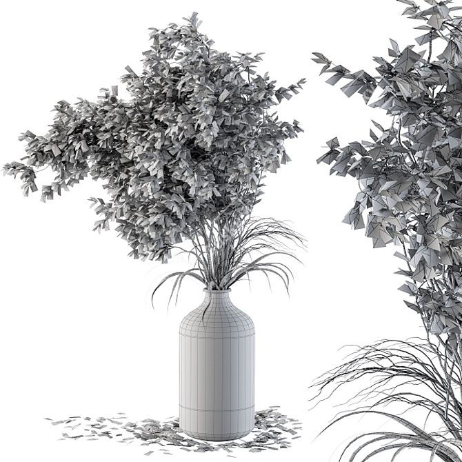 Botanical Bliss: Dried Plant Decor 3D model image 5