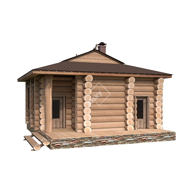 Enchanting Sauna Retreat 3D model image 2