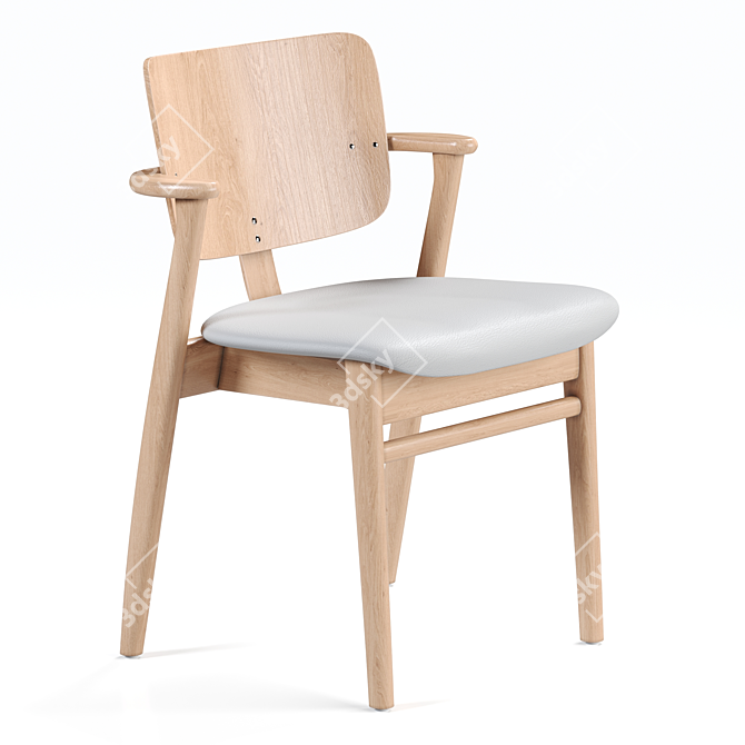 Scandinavian Domus Chair: Vintage Birch 3D model image 4