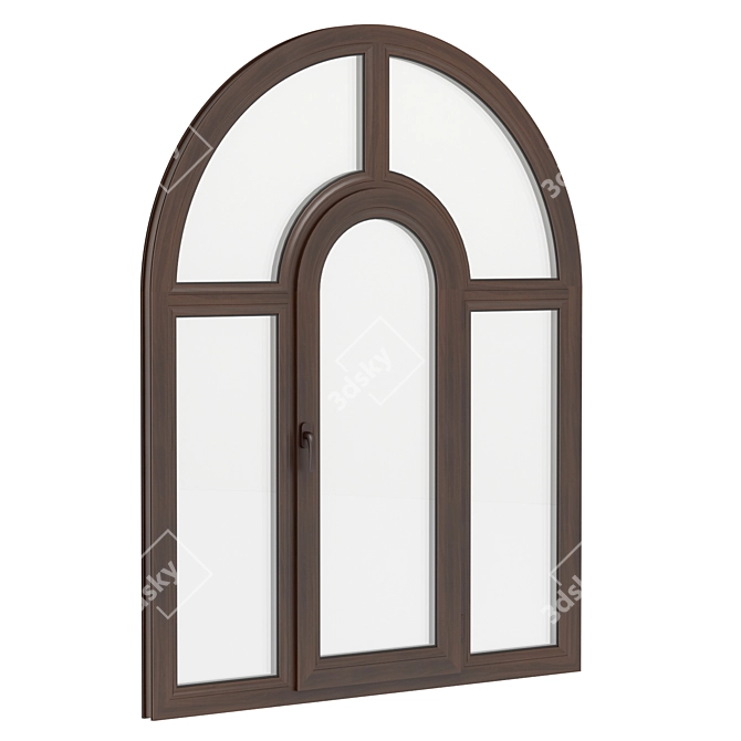 Elegant Arched Plastic Windows 3D model image 2