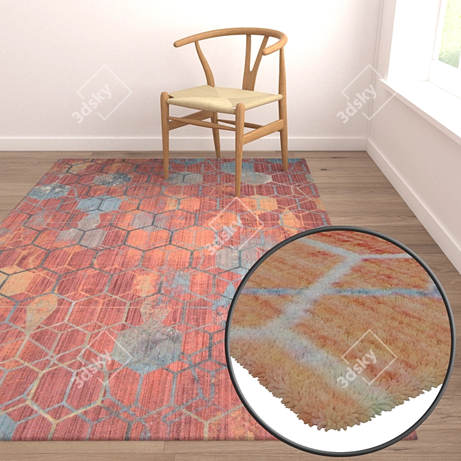Luxury Carpet Set: High-Quality Textures for Versatile Perspectives 3D model image 5