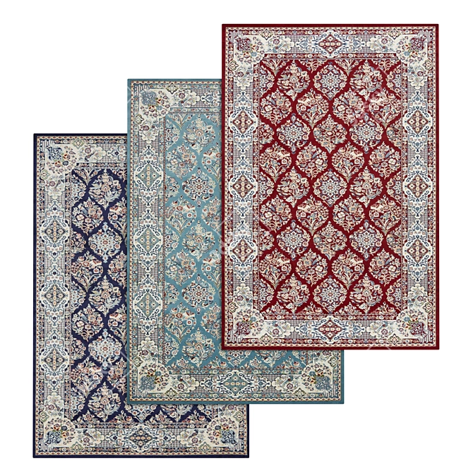 Luxurious Carpet Set - High-Quality Textures 3D model image 1