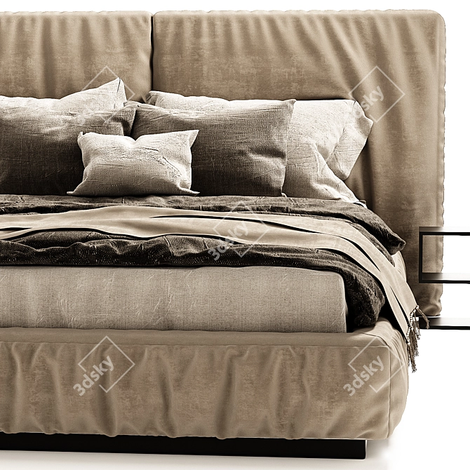 Contemporary Bed Design 3D model image 3