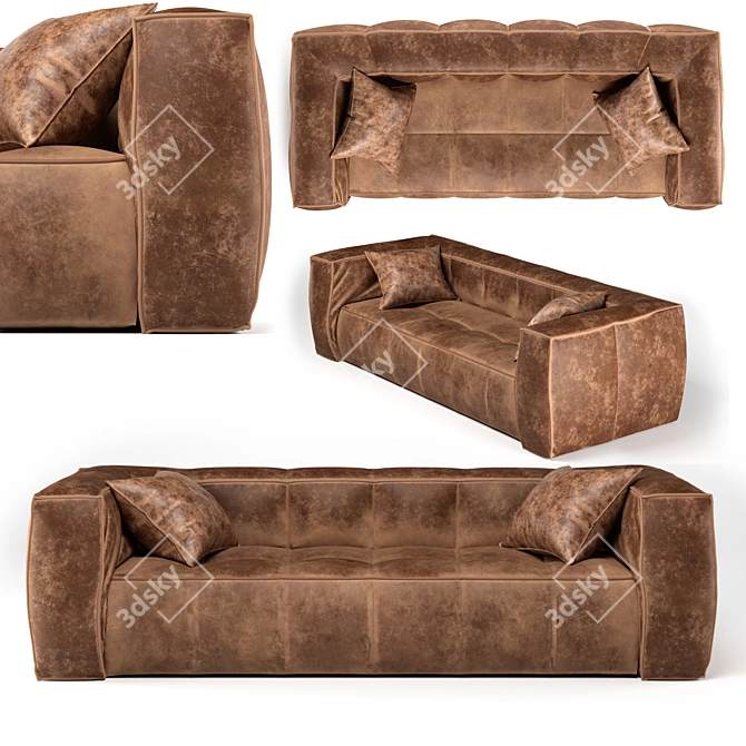 Vintage Leather Copa Sofa 3D model image 1