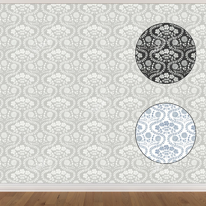 Title: Seamless Wallpaper Set with 3 Textures 3D model image 1