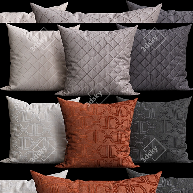 Luxury Texture Decorative Pillows 3D model image 1