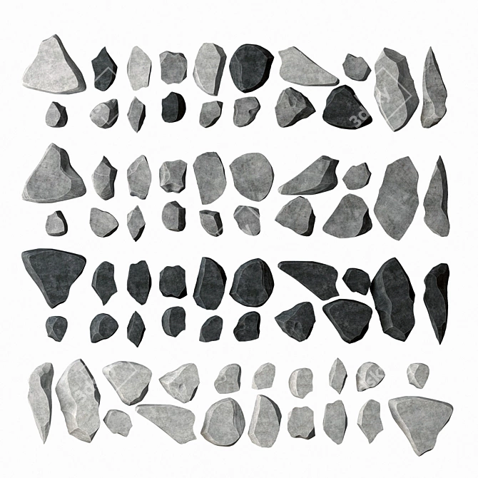 Rock Stone Plate: High-Quality Textures, Smooth 3D Geometry 3D model image 2