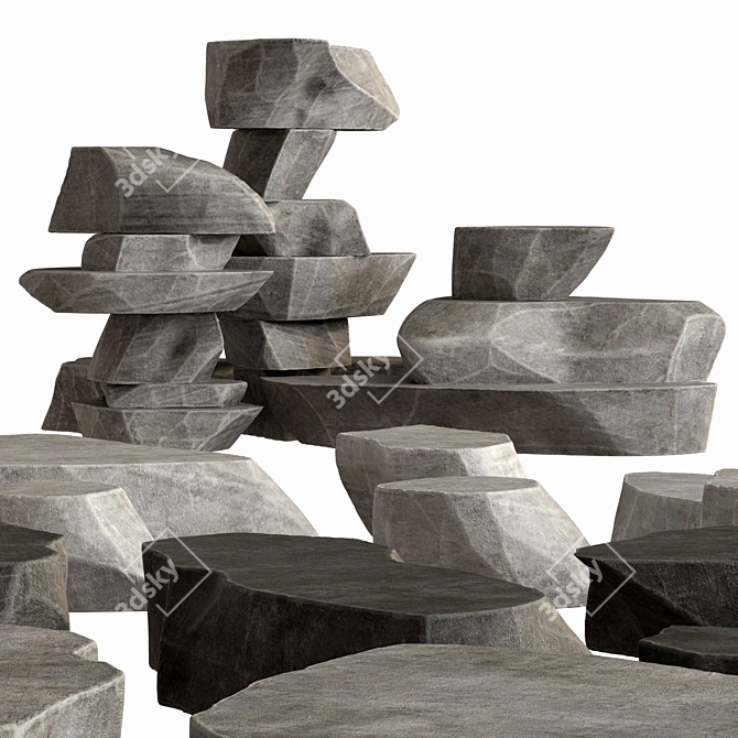 Rock Stone Plate: High-Quality Textures, Smooth 3D Geometry 3D model image 3