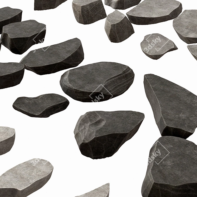 Rock Stone Plate: High-Quality Textures, Smooth 3D Geometry 3D model image 4