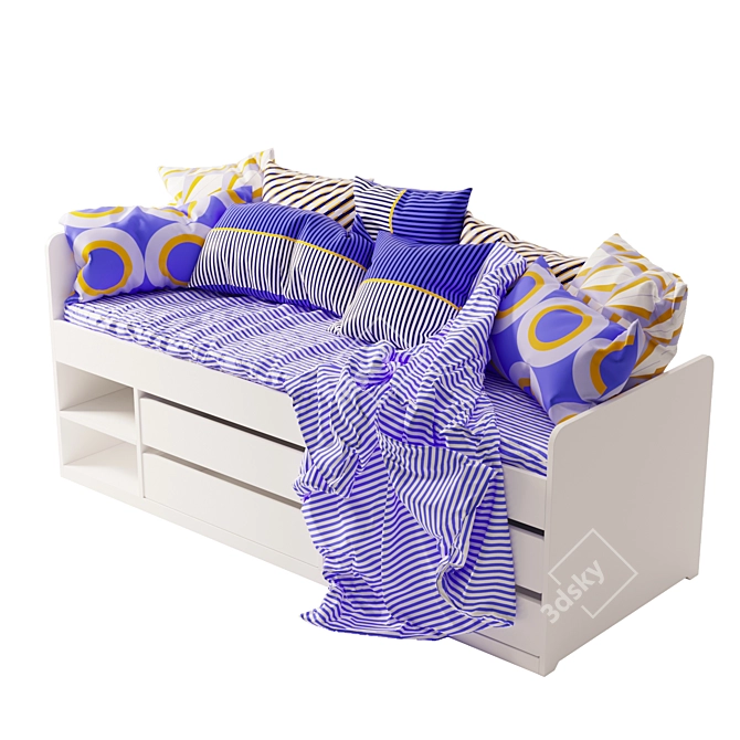 Modern Ikea Family Bed 3D model image 2