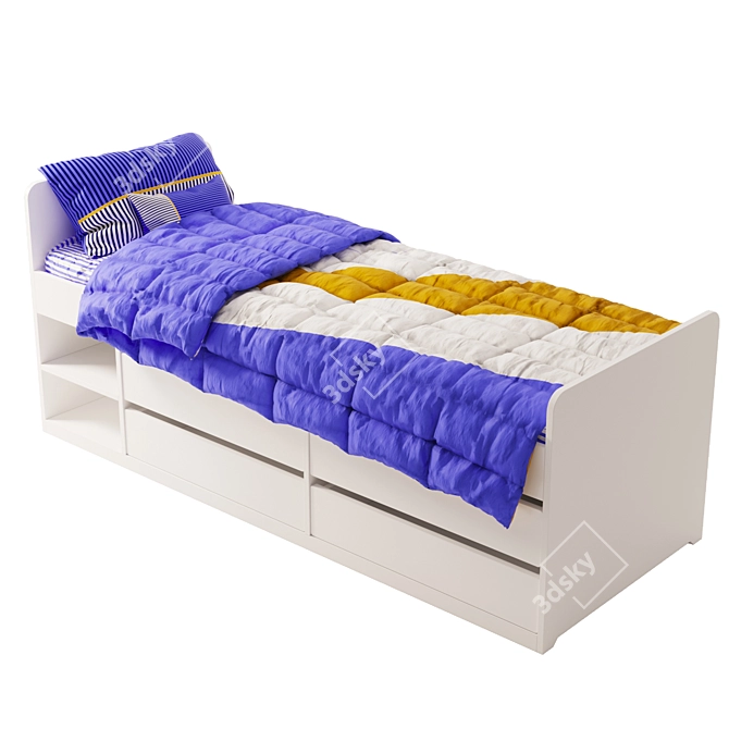 Modern Ikea Family Bed 3D model image 3