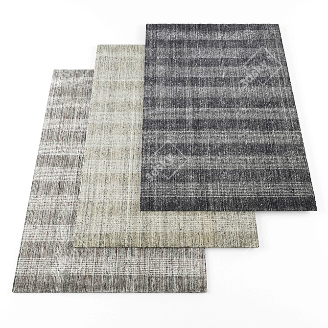 5-Piece Rugs Set | Textured Designs | Random Assortment 3D model image 1