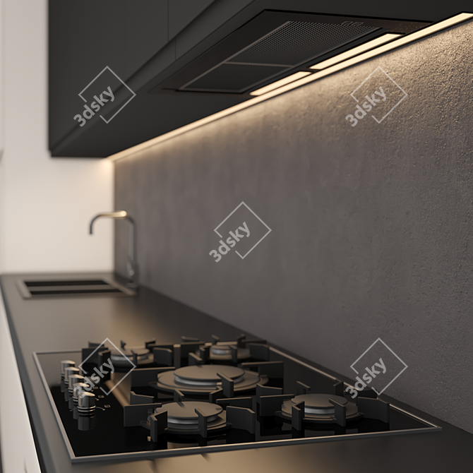 Modern Island Kitchen: Modular Design, High-Quality Textures & Models, Renders with V-Ray & Corona 3D model image 2
