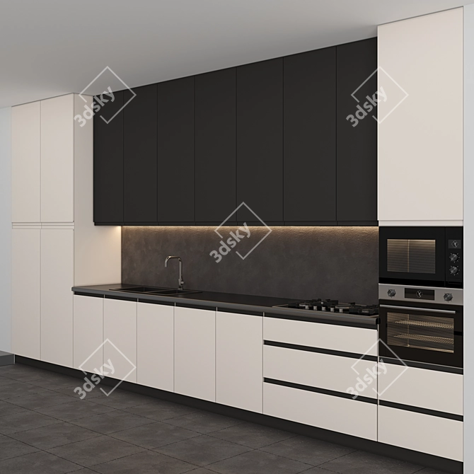 Modern Island Kitchen: Modular Design, High-Quality Textures & Models, Renders with V-Ray & Corona 3D model image 3