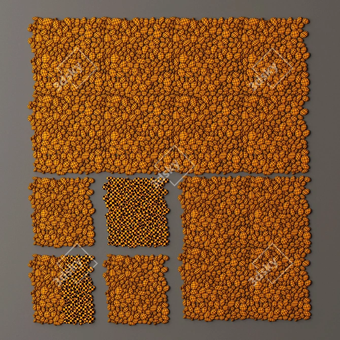 Large Pebble Oval Panel Tile 3D model image 5