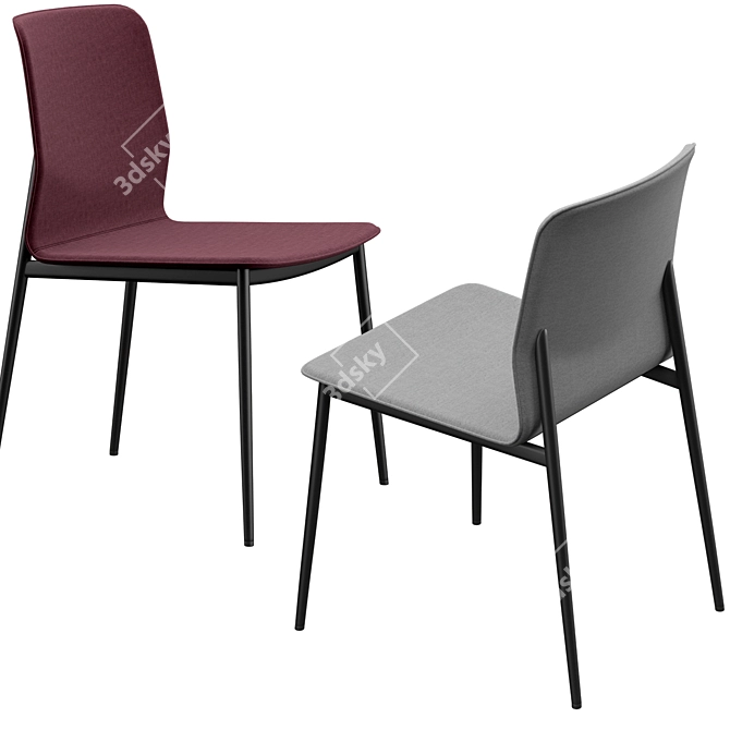 Modern Newport Dining Chair Set with Alicante Table 3D model image 3