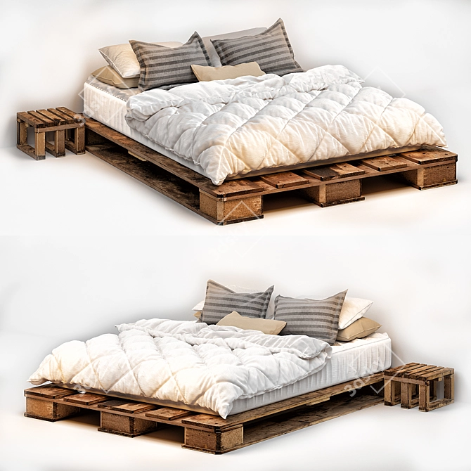 Sleek Modern Bed - Perfect for Contemporary Homes 3D model image 1