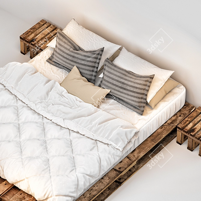 Sleek Modern Bed - Perfect for Contemporary Homes 3D model image 2