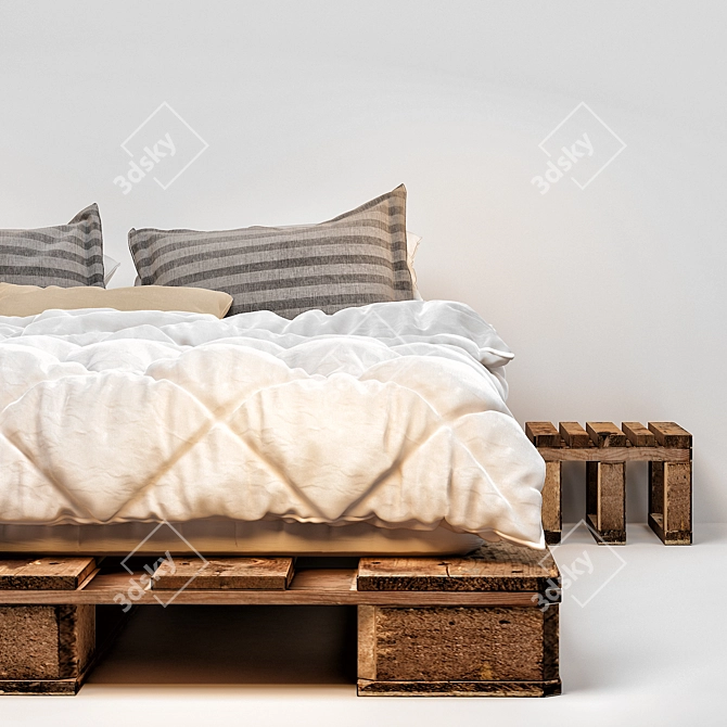 Sleek Modern Bed - Perfect for Contemporary Homes 3D model image 3