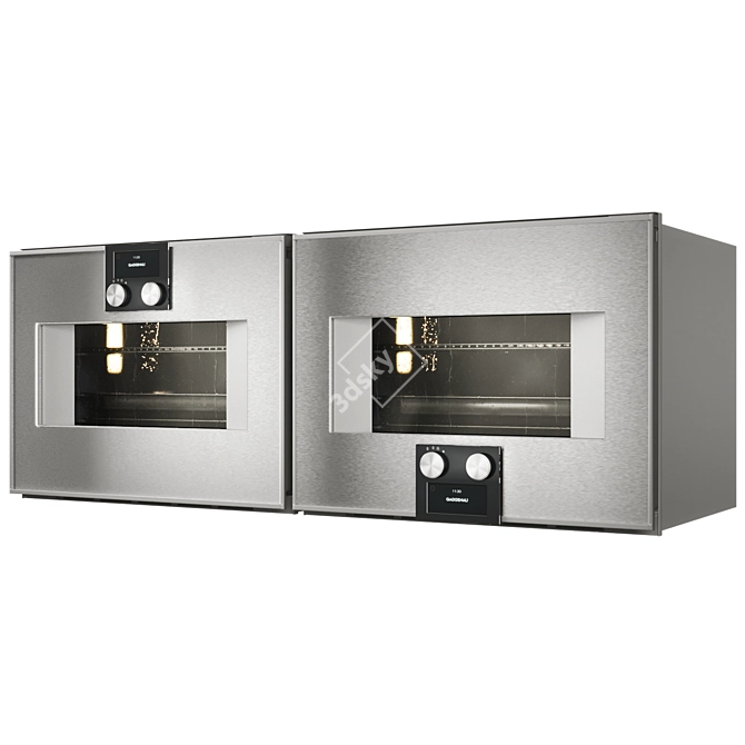 Gaggenau 400 Series Combi-Steam Oven: Handleless, Stainless Steel-Backed Door 3D model image 1