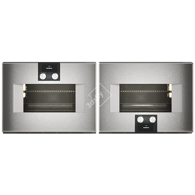 Gaggenau 400 Series Combi-Steam Oven: Handleless, Stainless Steel-Backed Door 3D model image 2