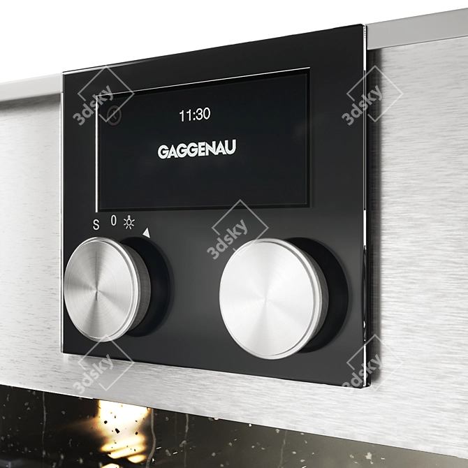 Gaggenau 400 Series Combi-Steam Oven: Handleless, Stainless Steel-Backed Door 3D model image 3