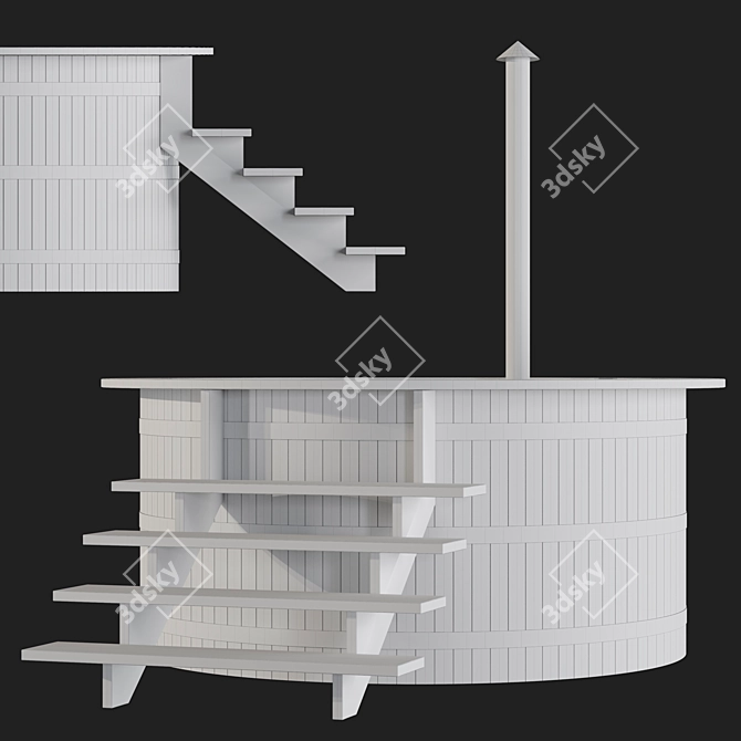 Furaco Outdoor Wood-Fired Bath 3D model image 4