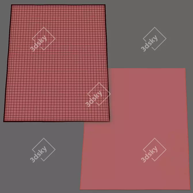 Elegant Moroccan Diamond Wool Rug 3D model image 2