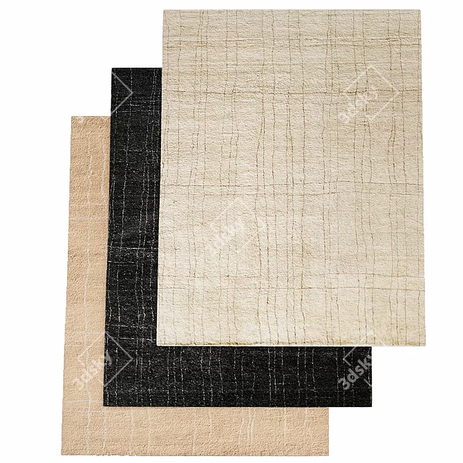 Elegant Linnea Wool Rug 3D model image 1