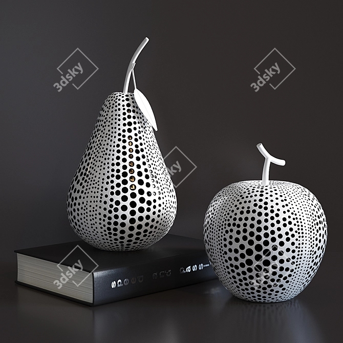 Minimalist Scandinavian Apple and Pear Decor 3D model image 3