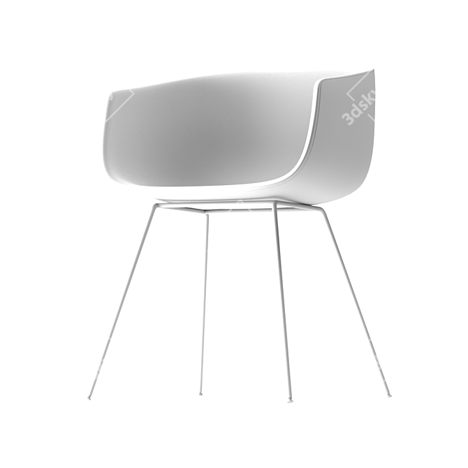 Sturdy Plastic Chair 3D model image 2