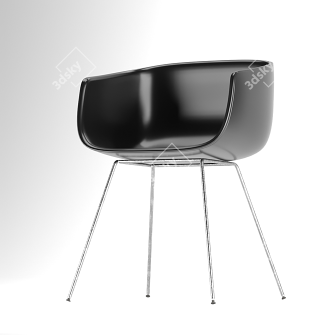 Sturdy Plastic Chair 3D model image 4