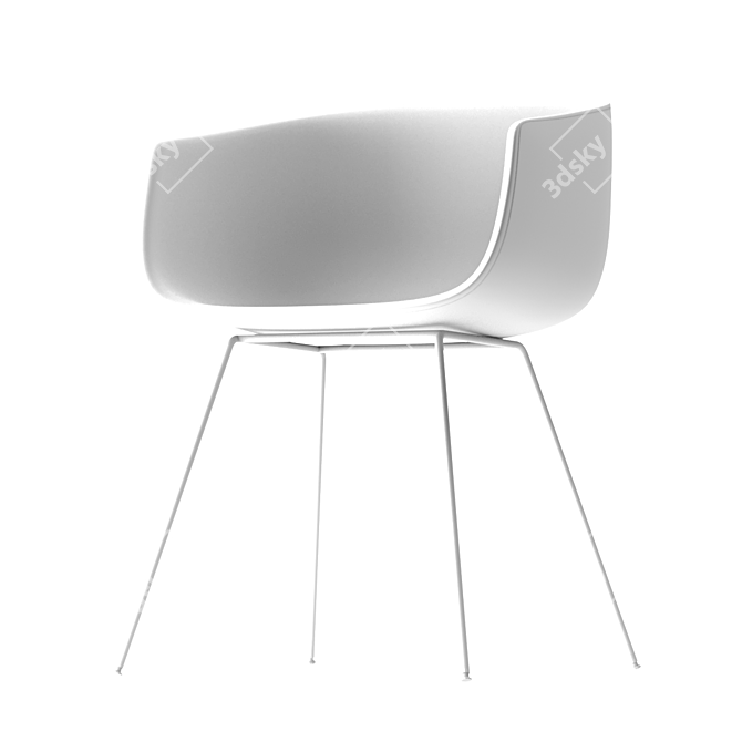 Sturdy Plastic Chair 3D model image 6