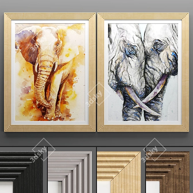 Elegant Art Frame Collection 3D model image 1