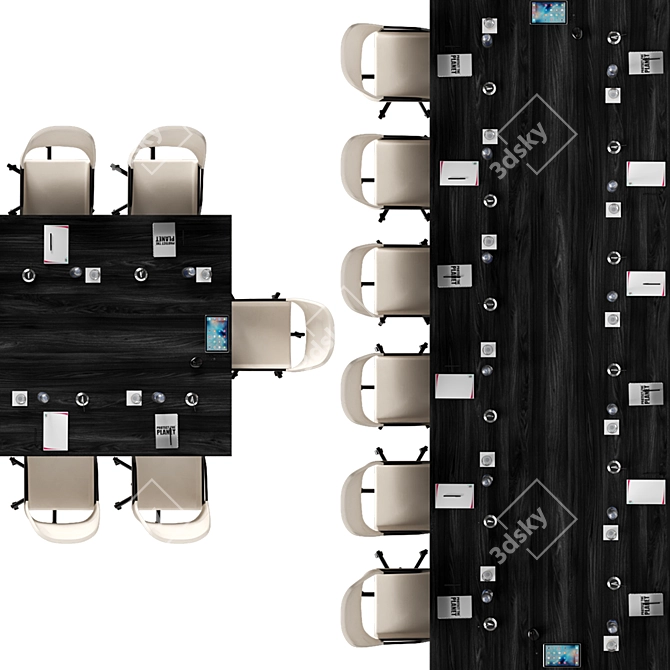 Modern Conference Table 10 3D model image 4