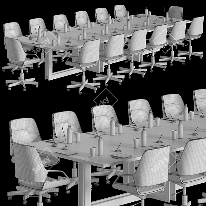 Modern Conference Table 10 3D model image 5