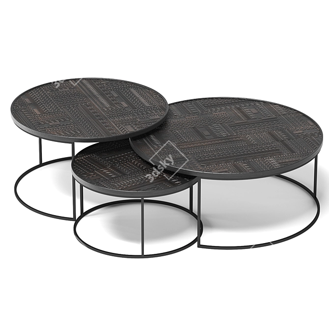 Tabwa Geometric Coffee Table Set by Ethnicraft 3D model image 4