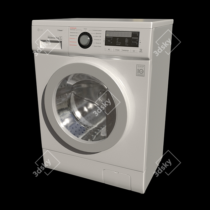 LG F1296HDS3 Ultra-Quiet Steam Washing Machine 3D model image 2