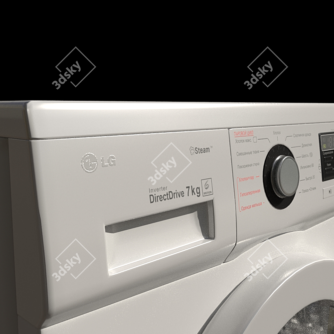 LG F1296HDS3 Ultra-Quiet Steam Washing Machine 3D model image 3