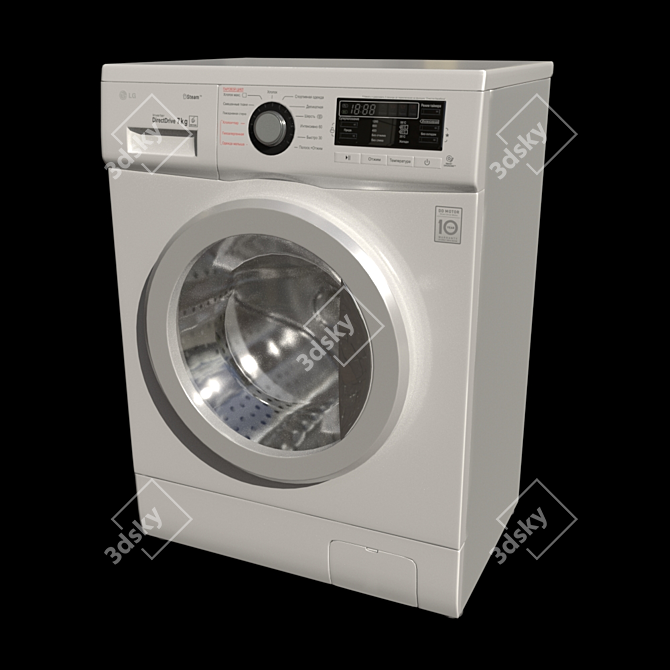 LG F1296HDS3 Ultra-Quiet Steam Washing Machine 3D model image 6