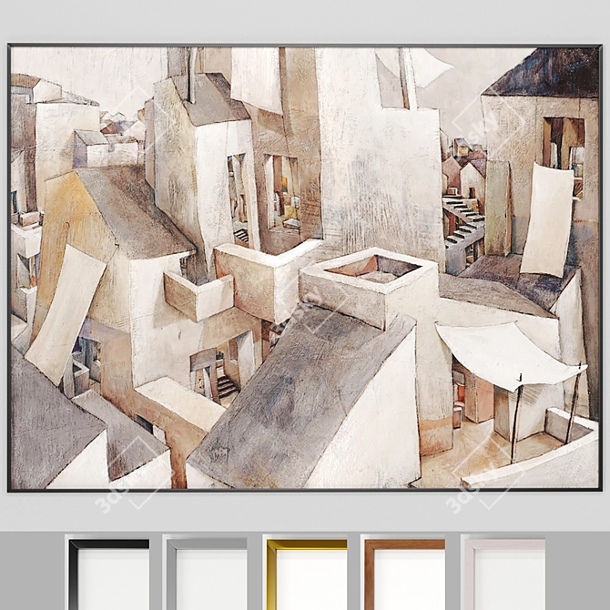 Multi-Framed Abstract Home Art 3D model image 1