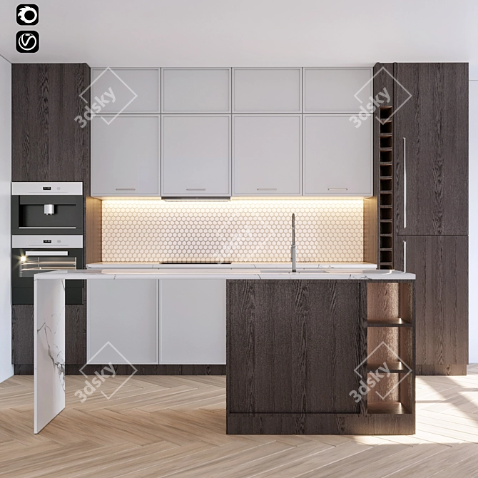 Spacious Kitchen Cabinetry Set 3D model image 1