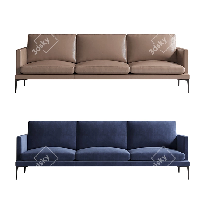 Segno Sofa: Luxurious Comfort 3D model image 1