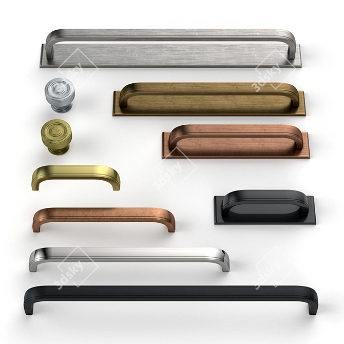 Armac Martin Bromsgrove Brass Handles 3D model image 2