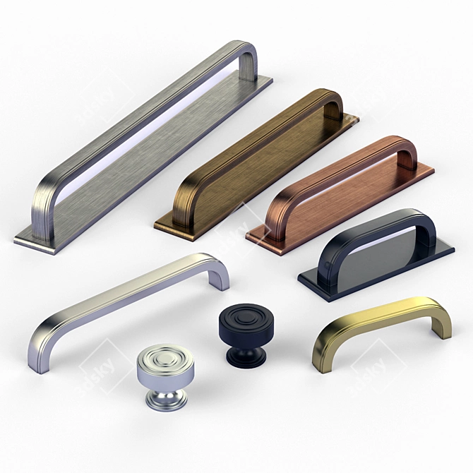 Armac Martin Bromsgrove Brass Handles 3D model image 5