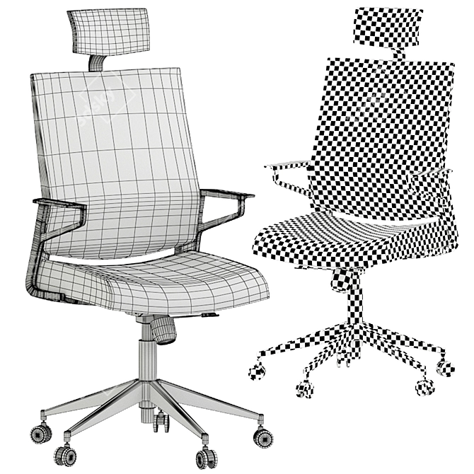 3D Office Chair Set: Stylish Designs 3D model image 4