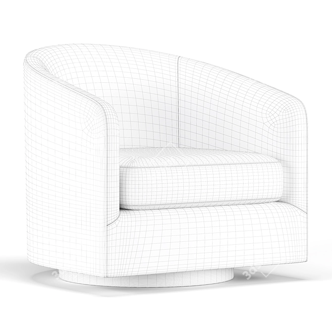 Gavyn Swivel Armchair: Modern Comfort 3D model image 4
